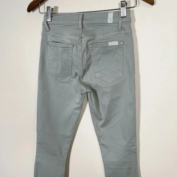 7 For  All Mankind Skinny Frayed Hem Olive Jeans - Picture 7 of 11